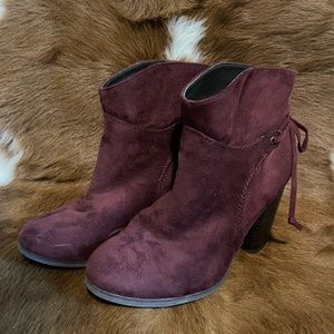 Burgundy booties